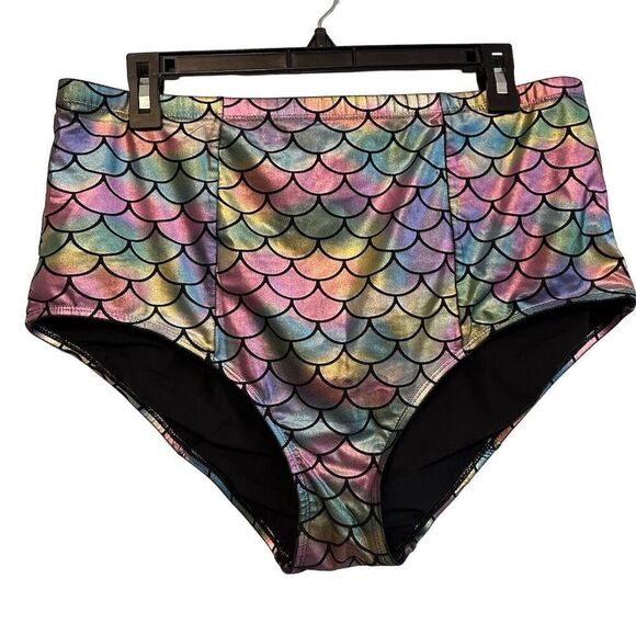 Torrid Other - Torrid Women's High-Rise Mermaid Swim Bottom Size 1X Rainbow Fish Scales
